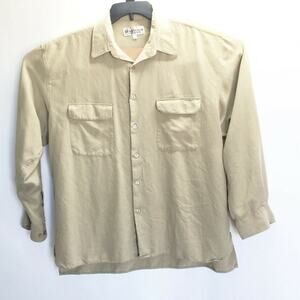 The Heartland Company men’s Button Down 85% silk XL Tan